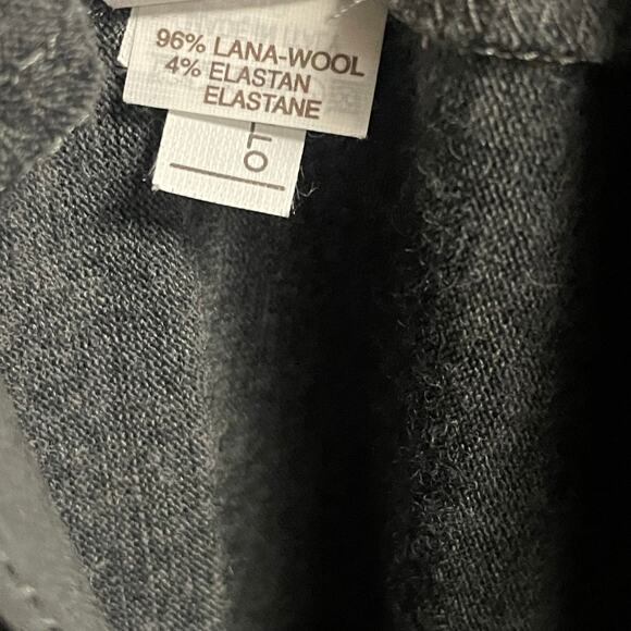 Brunello Cucinelli Wool Blend V Neck Gathered Layered Dress Dark Gray Size Small - Picture 6 of 7